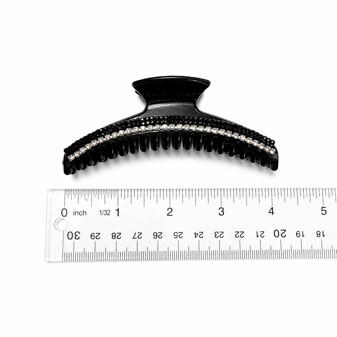 Black Rhinestone Hair Claw Clip Large Non-Slip Hair Clip Yui mart