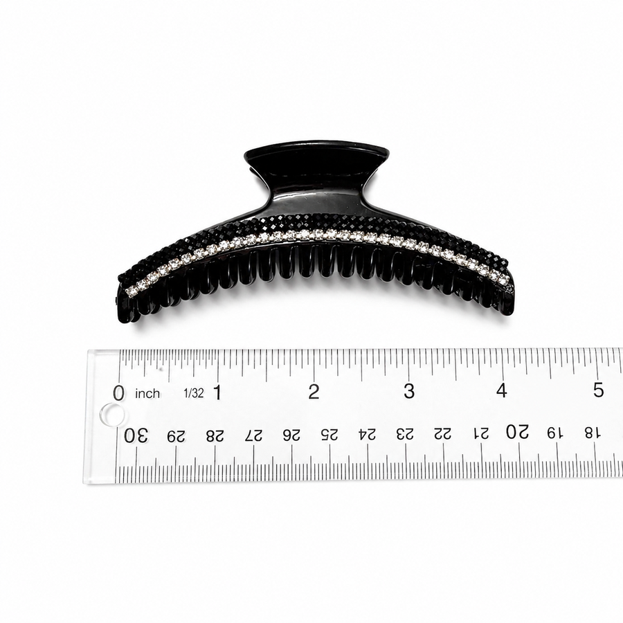 Black Rhinestone Hair Claw Clip Large Non-Slip Hair Clip Yui mart