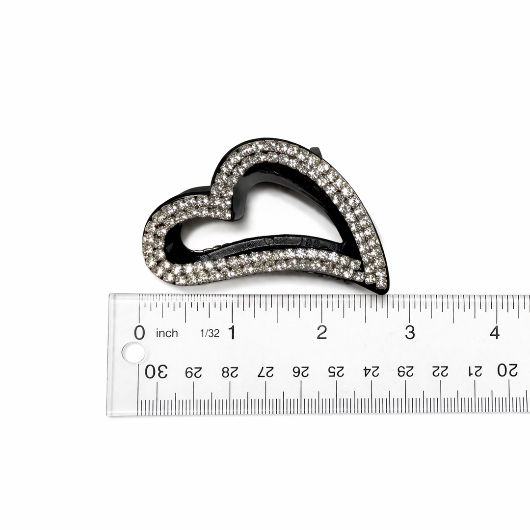 Heart-Shaped Rhinestone Hair Claw Clip Yui mart