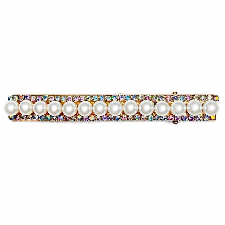 Pearl & Crystal Gold Hair Clip Yui mart