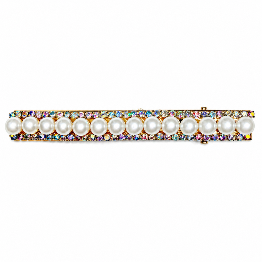Pearl & Crystal Gold Hair Clip Yui mart