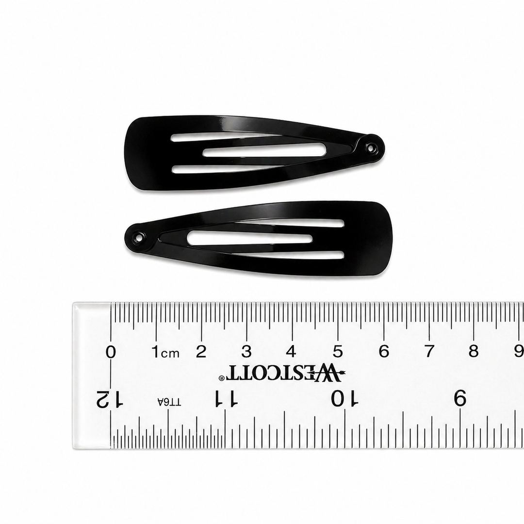 Classic Black Snap Hair Clips Set (12-Pack) Yui mart