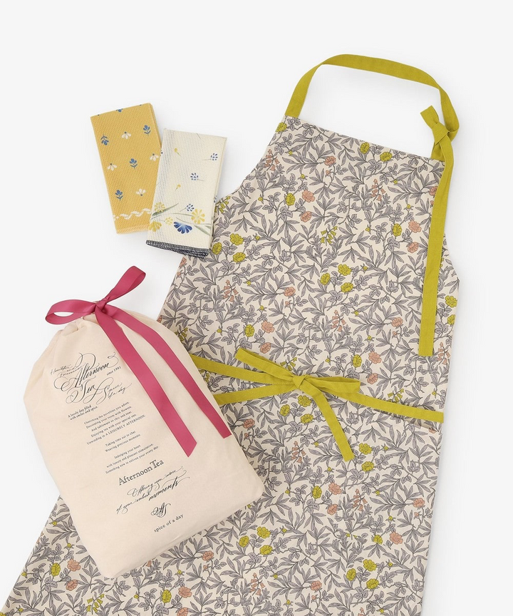 Afternoon Tea Botanical Leaf Apron Gift Box Set Yui mart