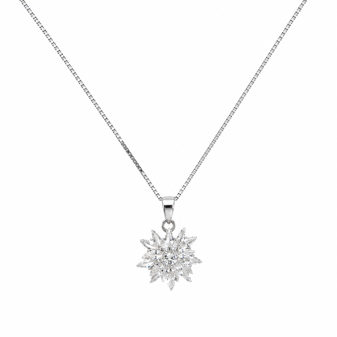 925 Sterling Silver Teardrop CZ Pendant Necklace Yui mart