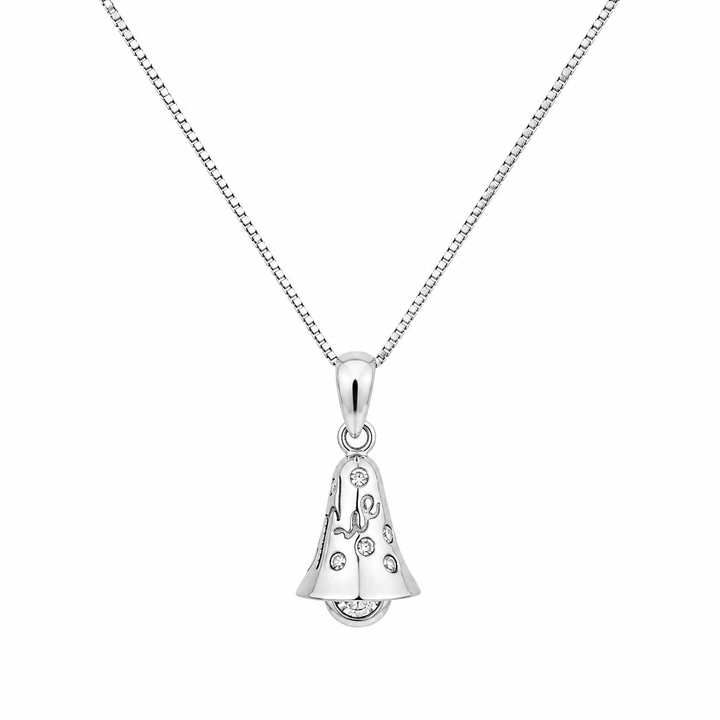 925 Sterling Silver Angel Bell Pendant Necklace Yui mart