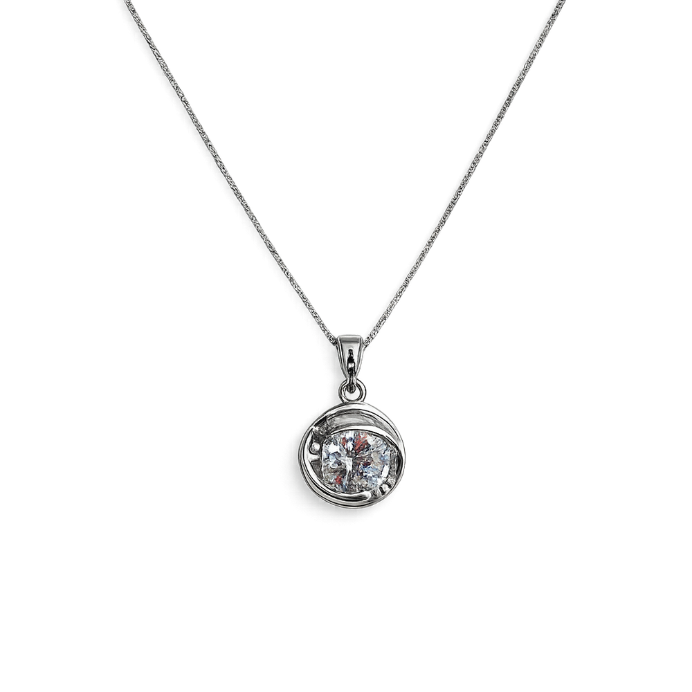 925 Sterling Silver Crystal Orb Pendant Necklace Yui mart