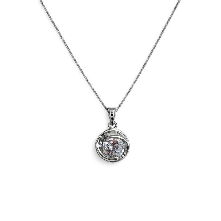 925 Sterling Silver Crystal Orb Pendant Necklace Yui mart