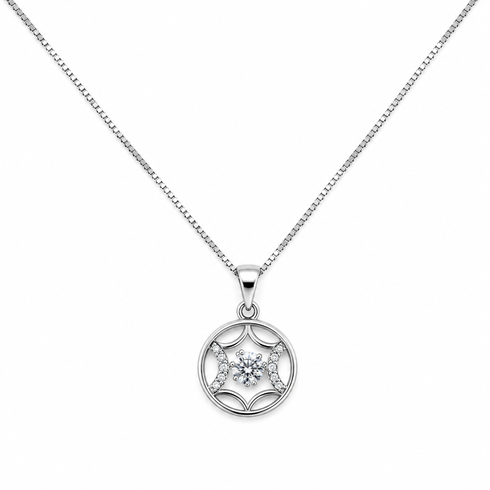 925 Sterling Silver Star Medallion Pendant Necklace Yui mart