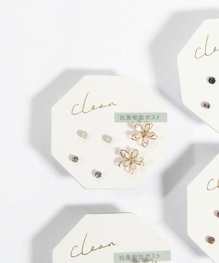 JUNO [Classic Popularity] Epoflower Antibacterial Resin Earring Set