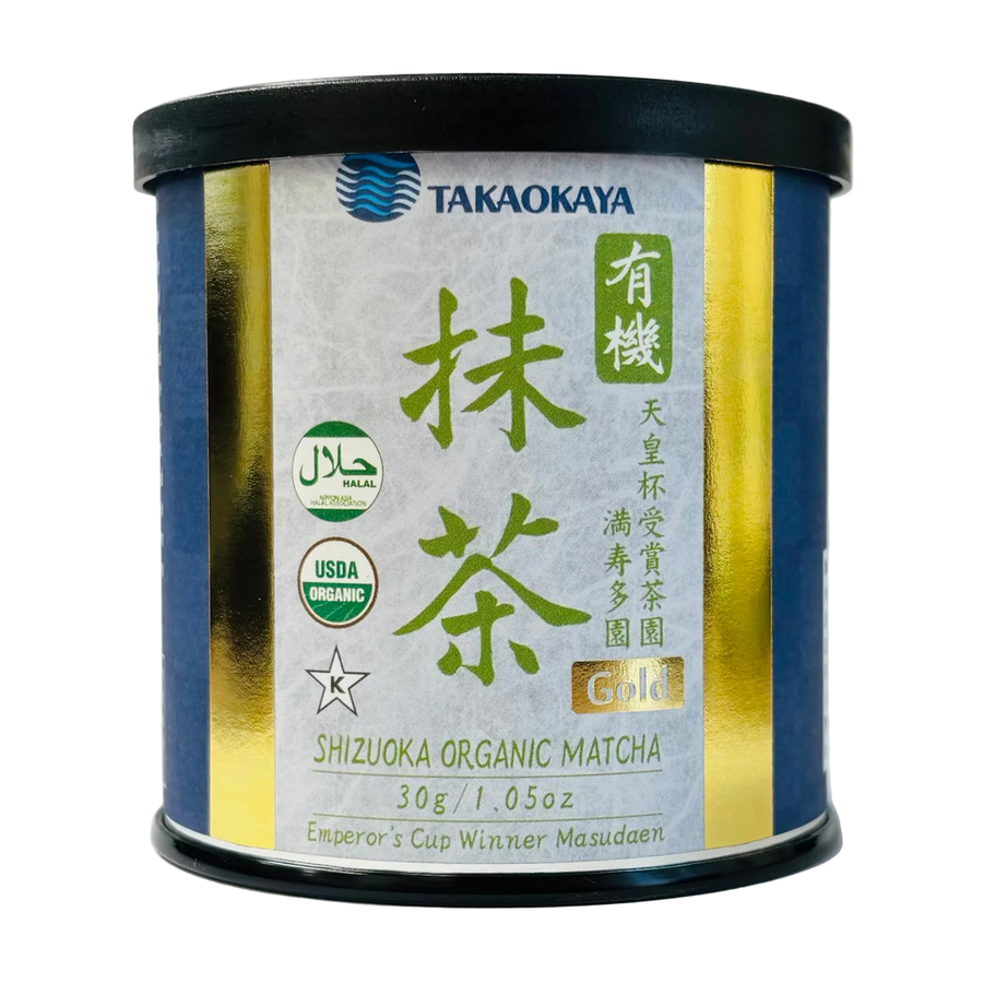 Takaokaya Shizuoka Organic Matcha Gold Grade powder 30g can