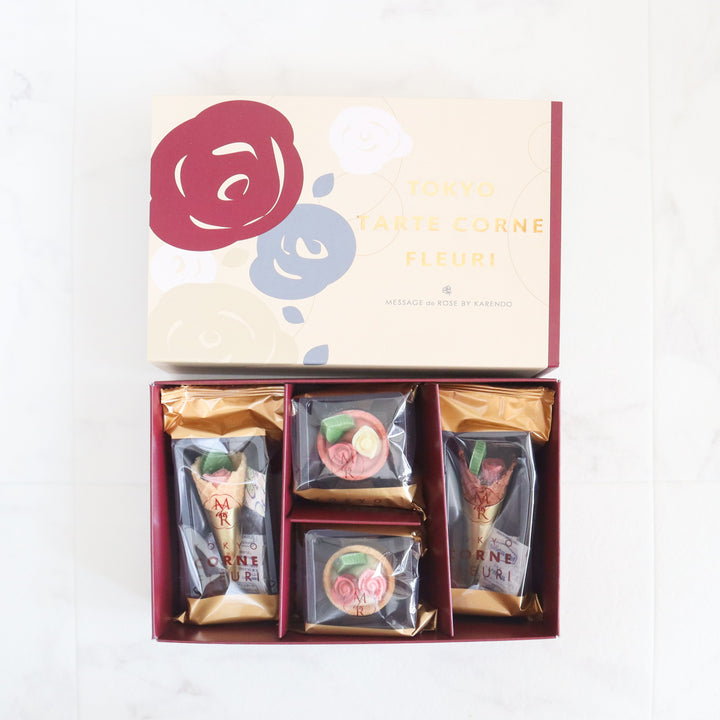 【Pre-Order】Karendo TOKYO Tarte & Cone Fleurie Rose Chocolate Set – 4 Pieces Karendo