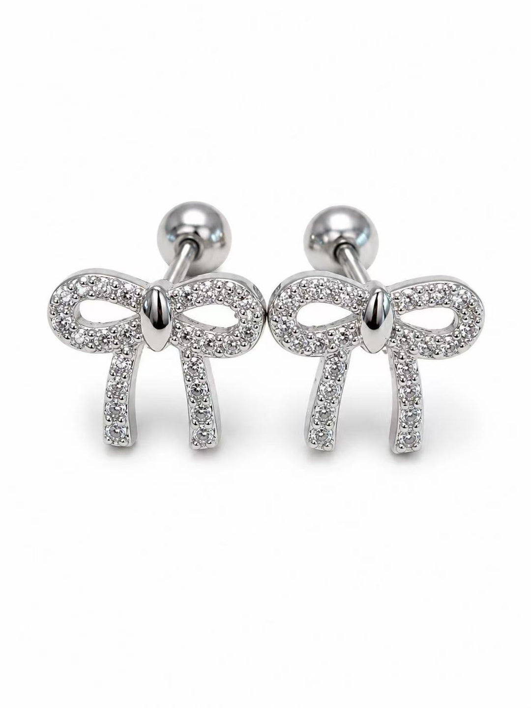 925 Sterling Silver Bow Stud Earrings for Women Yui mart