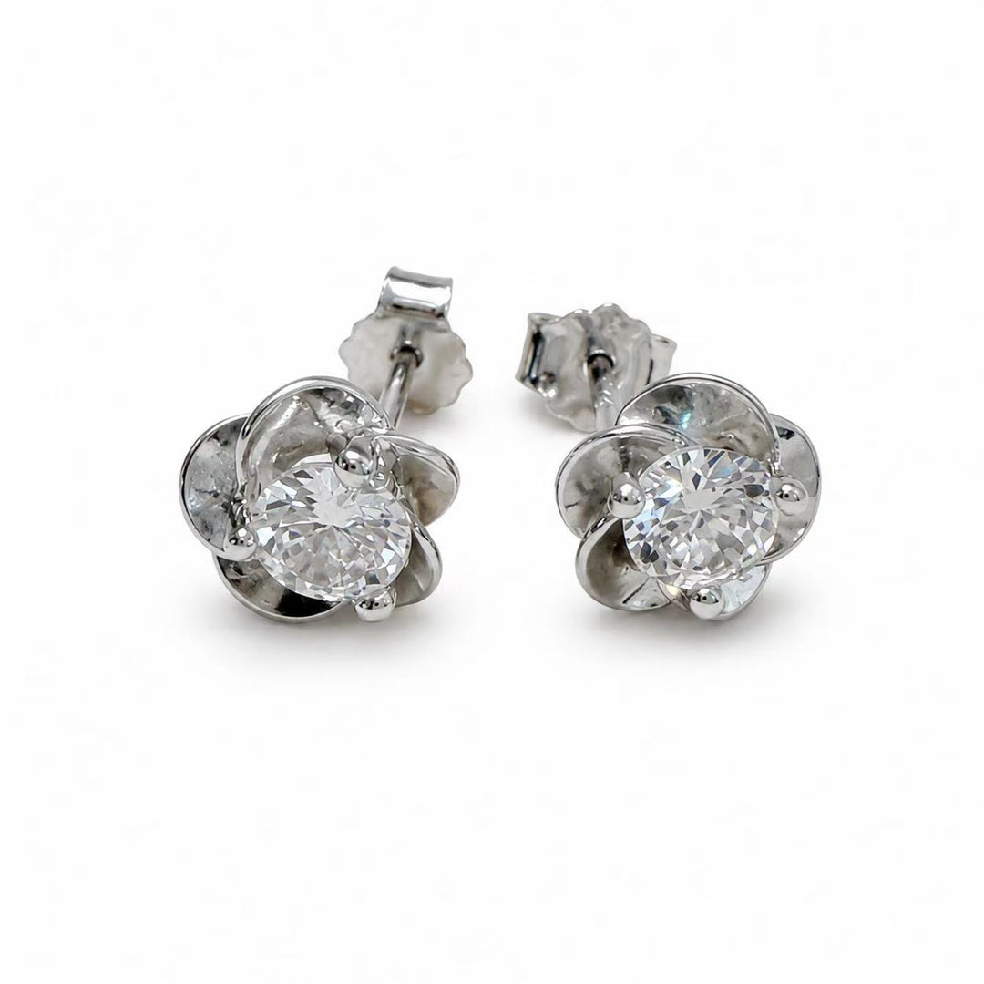 925 Sterling Silver Flower Stud Earrings for Women Yui mart