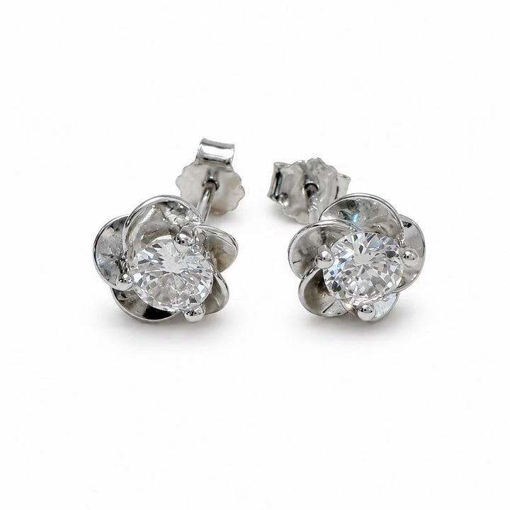 925 Sterling Silver Flower Stud Earrings for Women Yui mart