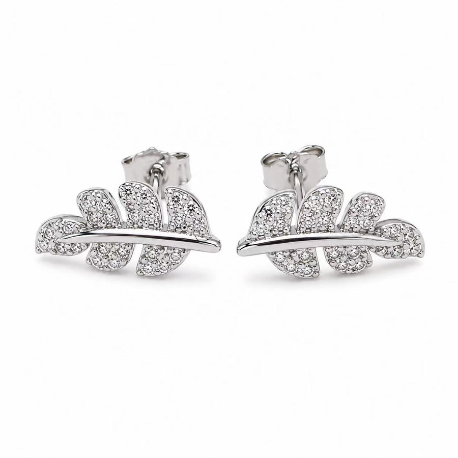925 Sterling Silver Leaf Stud Earrings for Women Yui mart