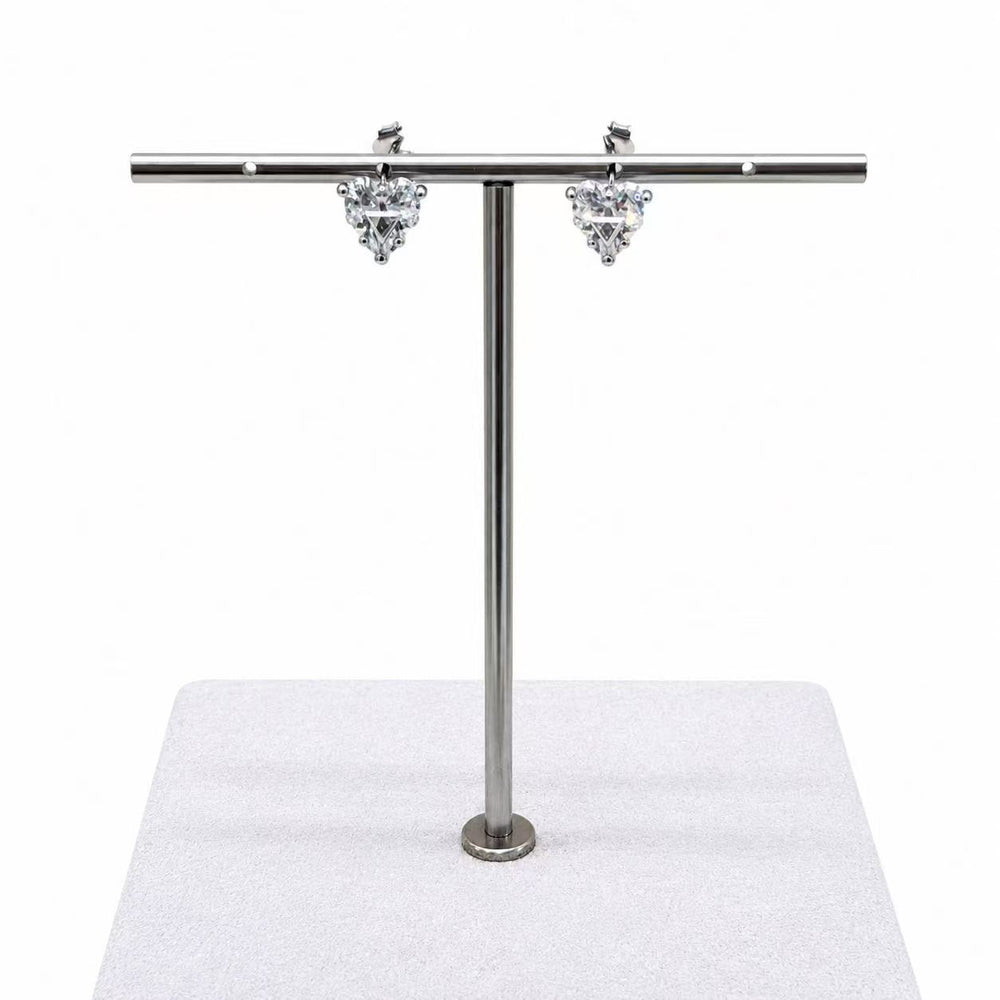 925 Sterling Silver Triangle CZ Stud Earrings for Women Yui mart
