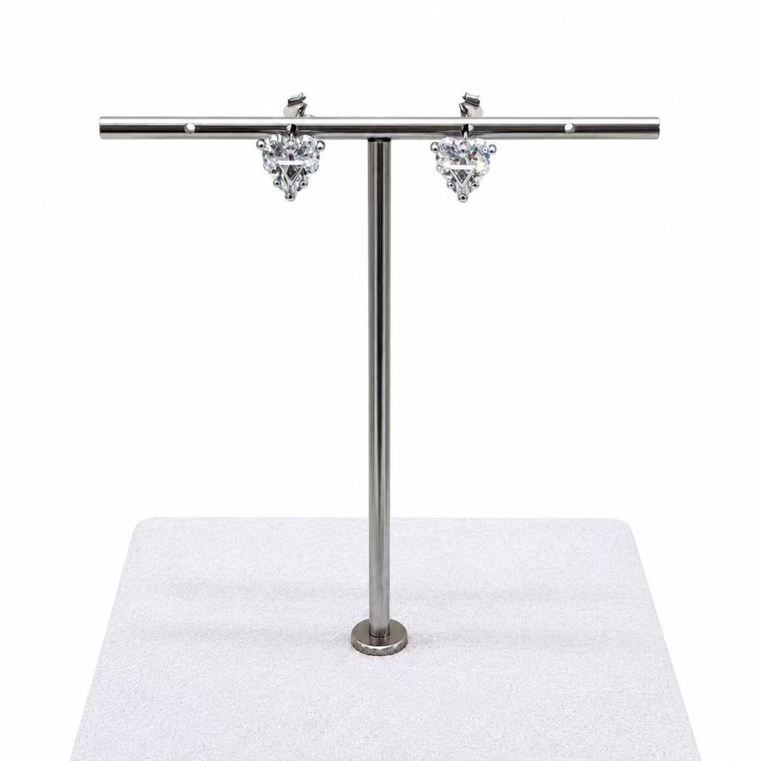 925 Sterling Silver Triangle CZ Stud Earrings for Women Yui mart