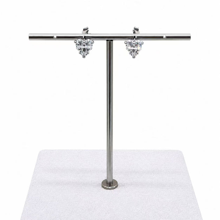 925 Sterling Silver Triangle CZ Stud Earrings for Women Yui mart