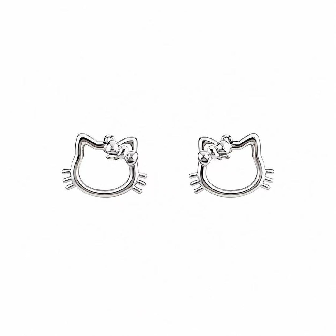 Kitty Charm Stud Earrings Yui mart