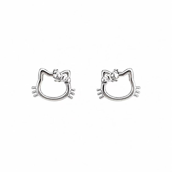 Kitty Charm Stud Earrings Yui mart
