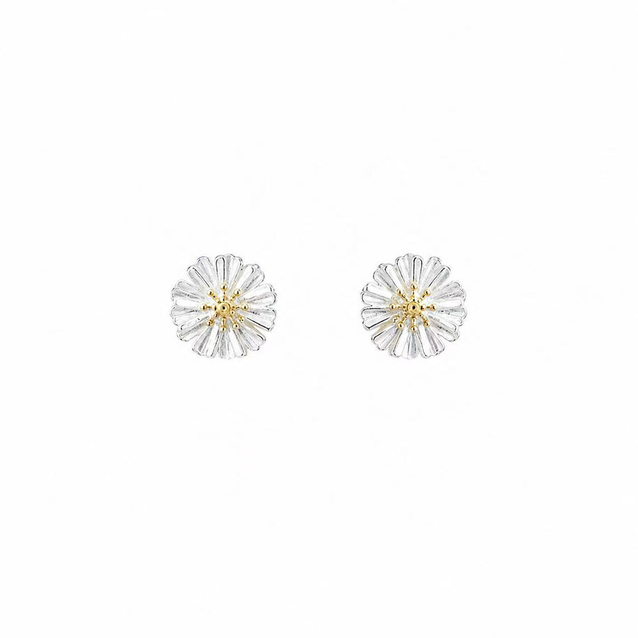 Golden Daisy Stud Earrings Yui mart