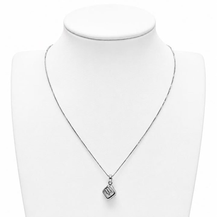 925 Sterling Silver Geometric CZ Pendant Necklace Yui mart