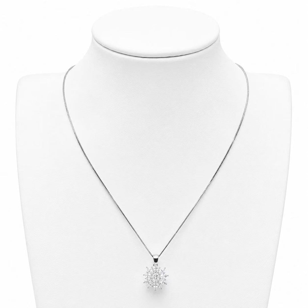 925 Sterling Silver Teardrop CZ Pendant Necklace Yui mart