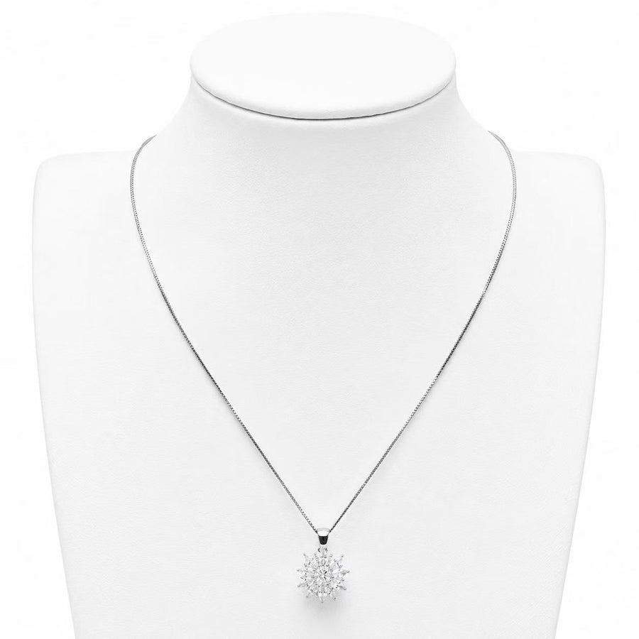 925 Sterling Silver Teardrop CZ Pendant Necklace Yui mart