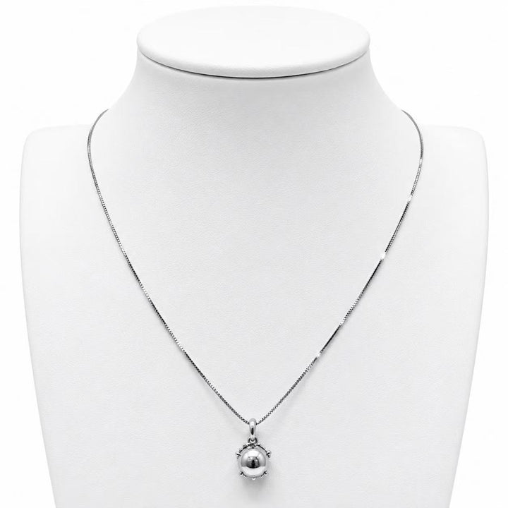 925 Sterling Silver Beaded Sphere Pendant Necklace Yui mart