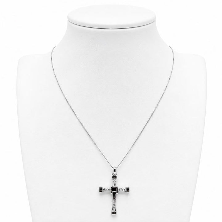 925 Sterling Silver CZ Cross Pendant Necklace Yui mart
