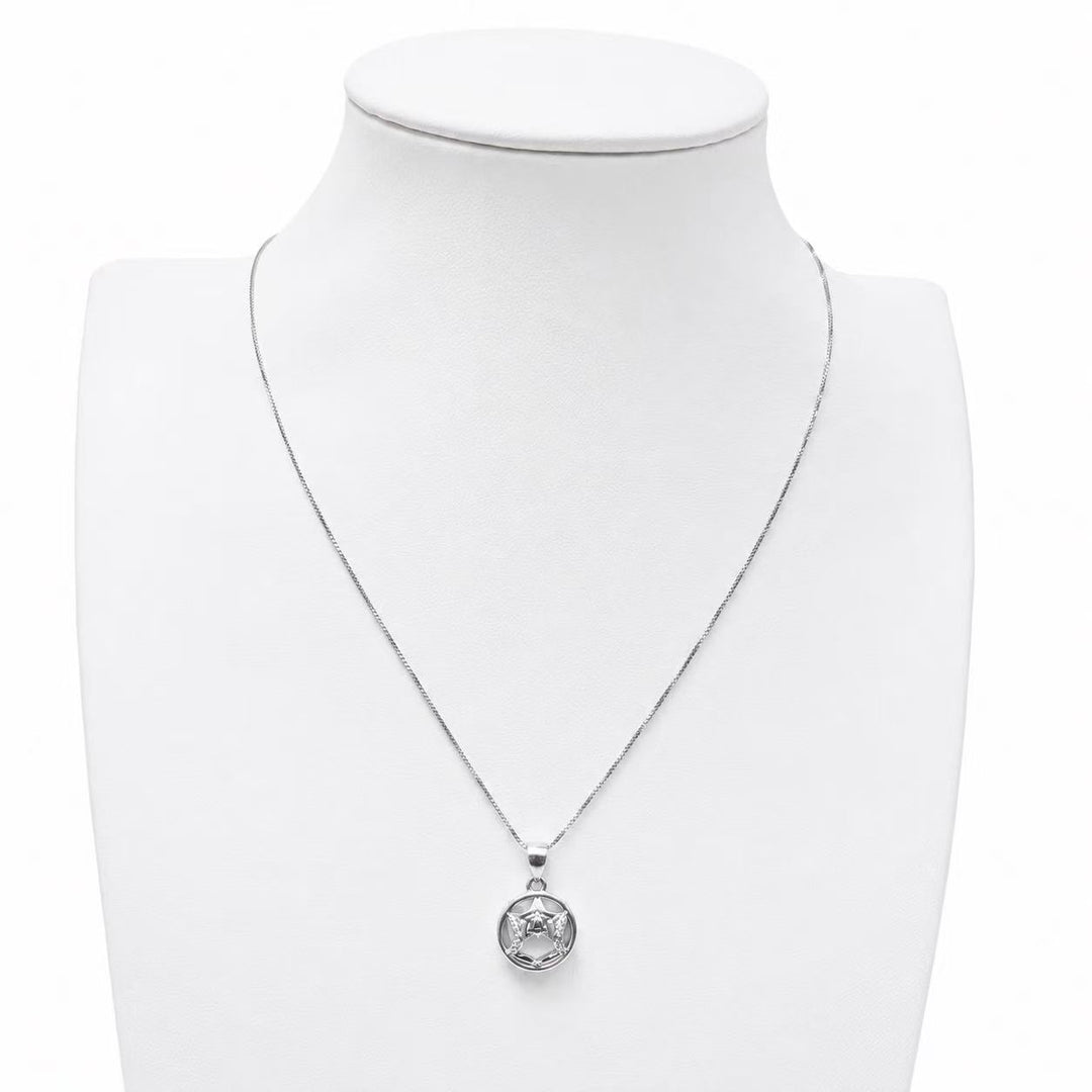 925 Sterling Silver Star Medallion Pendant Necklace Yui mart