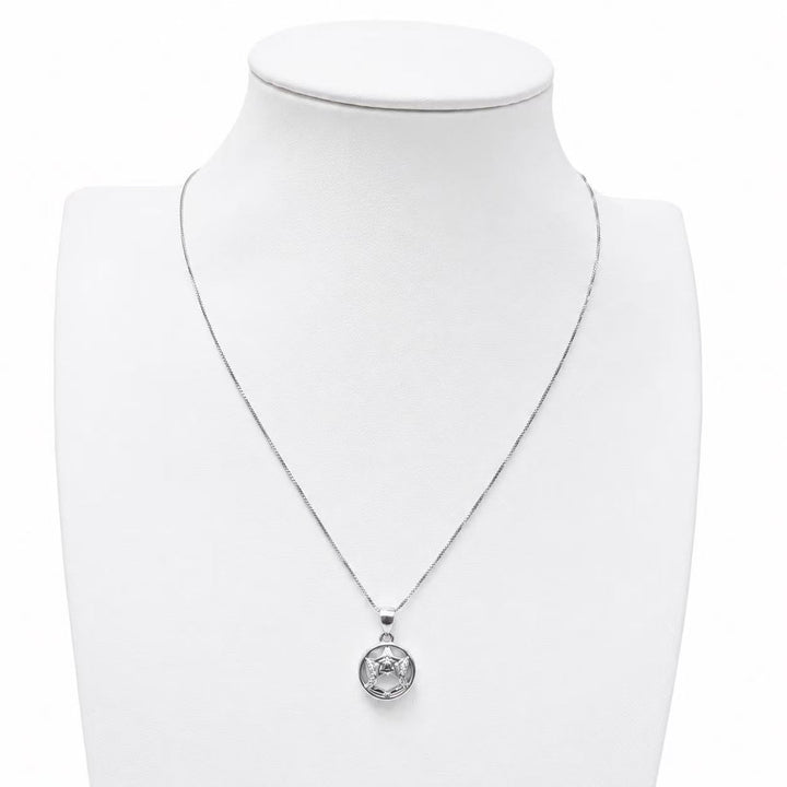 925 Sterling Silver Star Medallion Pendant Necklace Yui mart