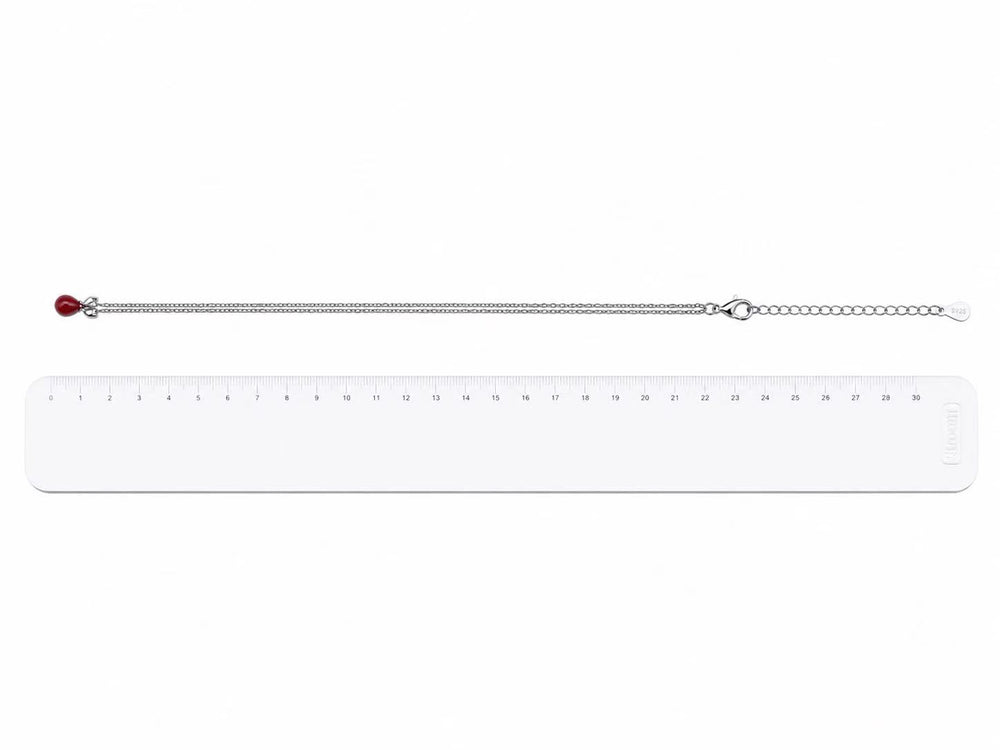 925 Sterling Silver Red Pearl Charm Necklace Yui mart