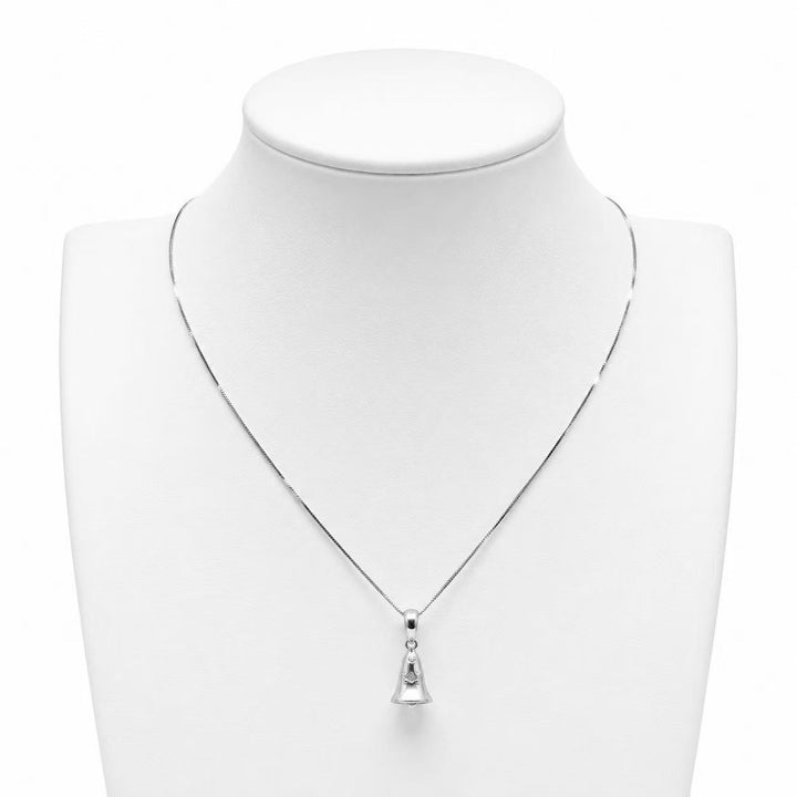 925 Sterling Silver Angel Bell Pendant Necklace Yui mart
