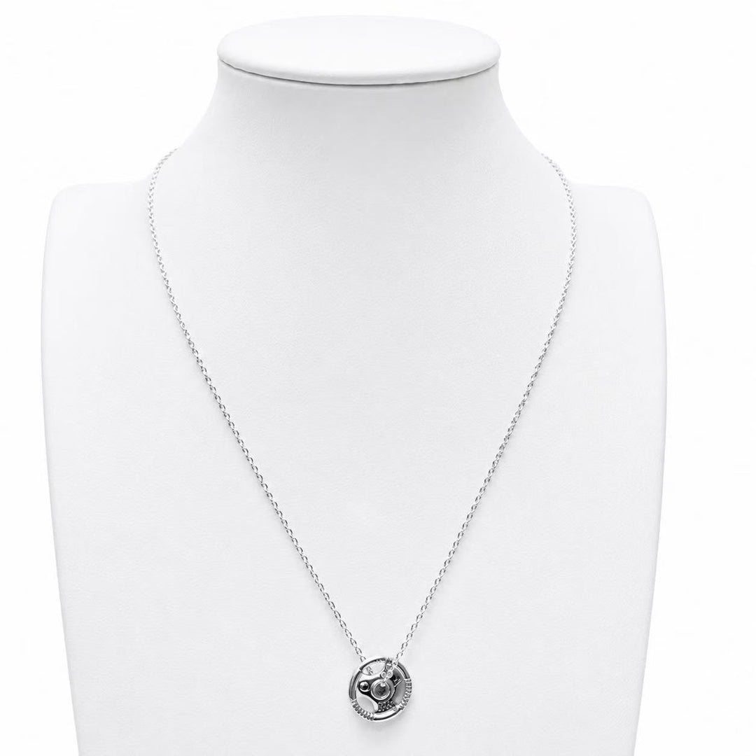 925 Sterling Silver Lucky Wheel Pendant Necklace Yui mart