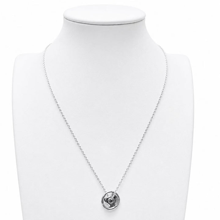 925 Sterling Silver Lucky Wheel Pendant Necklace Yui mart