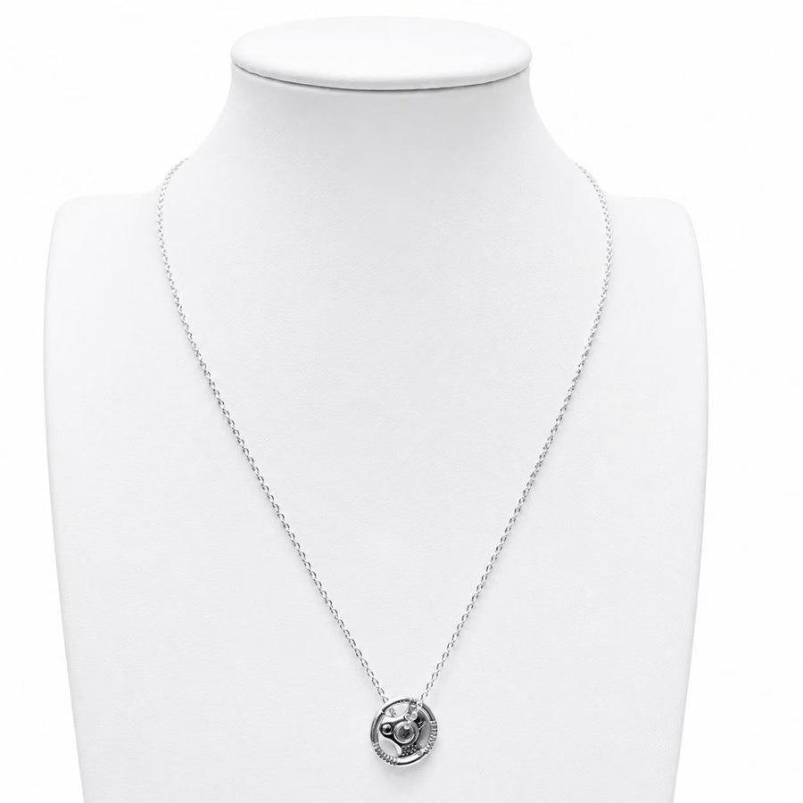 925 Sterling Silver Lucky Wheel Pendant Necklace Yui mart