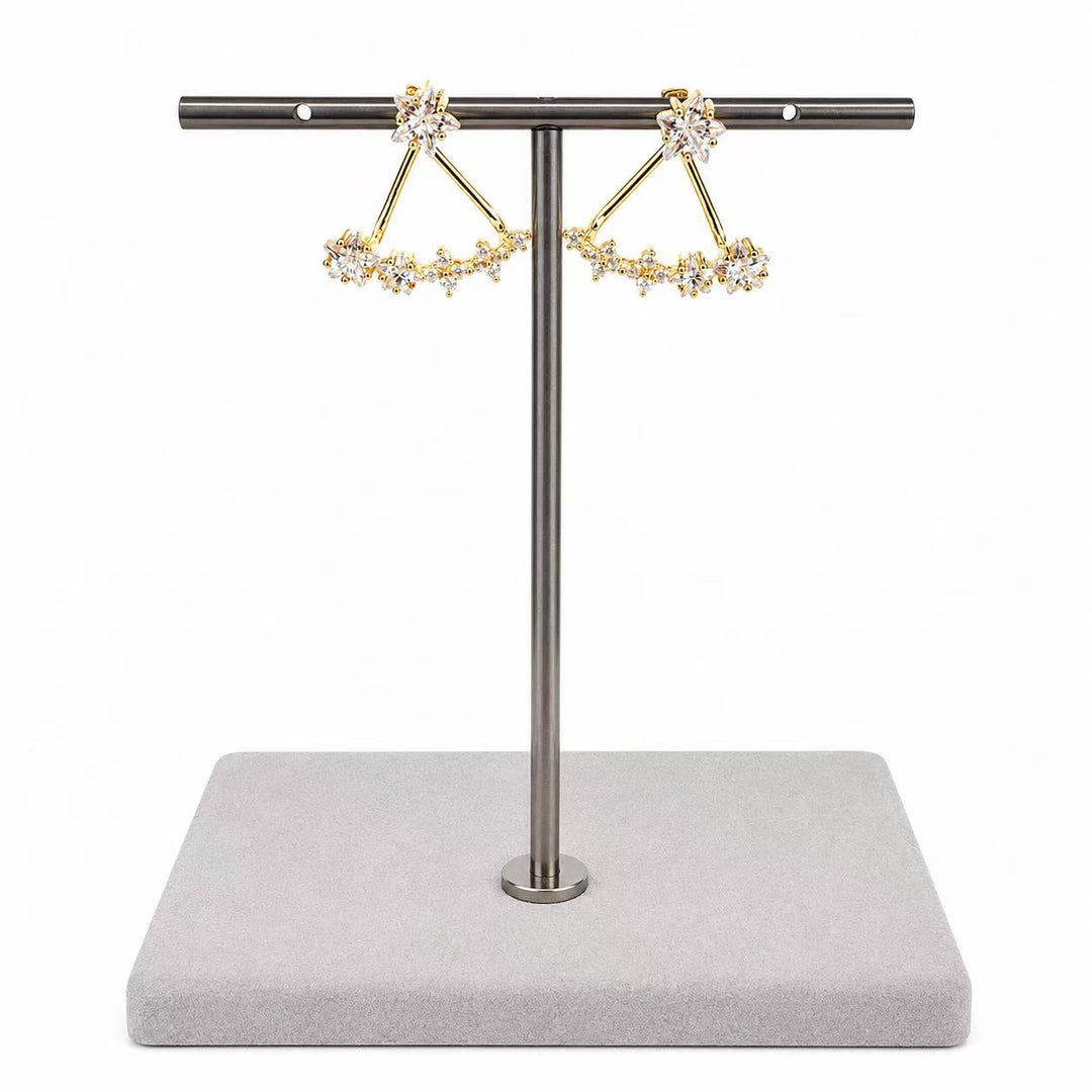 925 Sterling Silver Gold-Plated Floral Fan Ear Jacket Earrings Yui mart