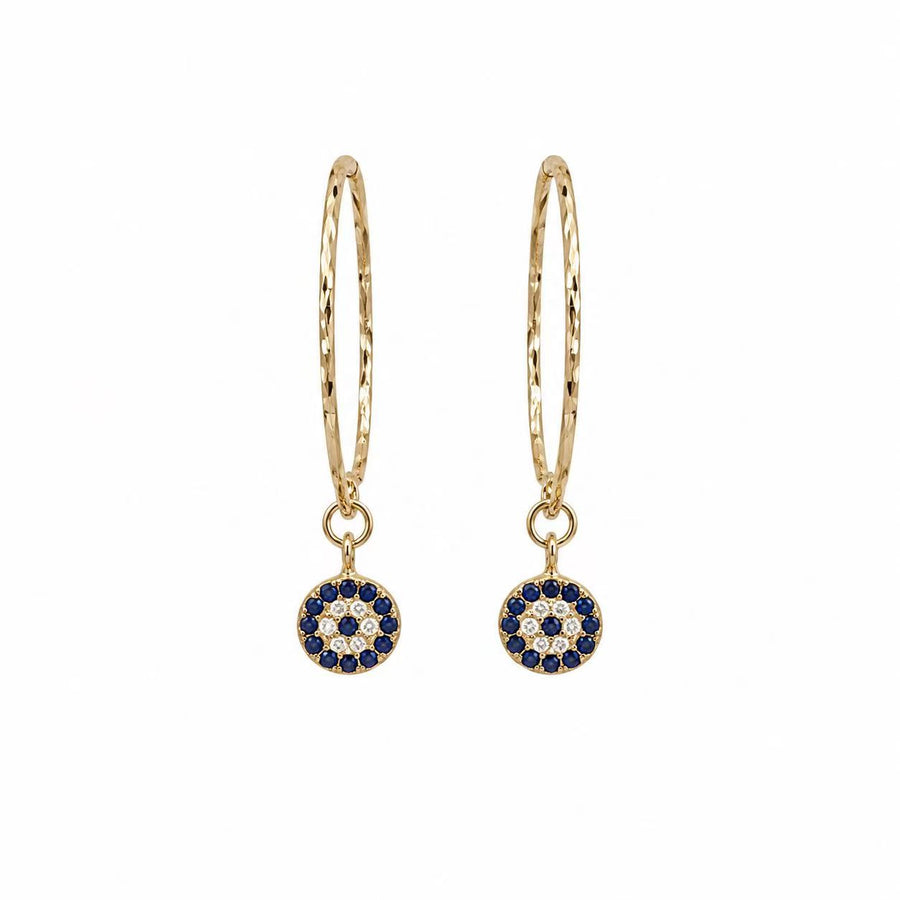 925 Sterling Silver Gold-Plated Evil Eye Hoop Earrings Yui mart