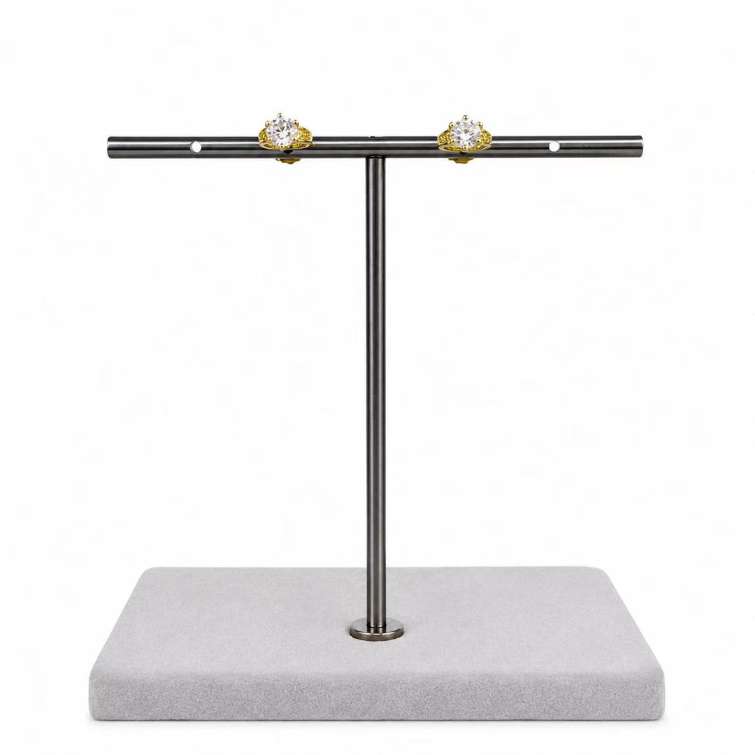 925 Sterling Silver 14K Gold-Plated Circle Crystal Stud Earrings Yui mart