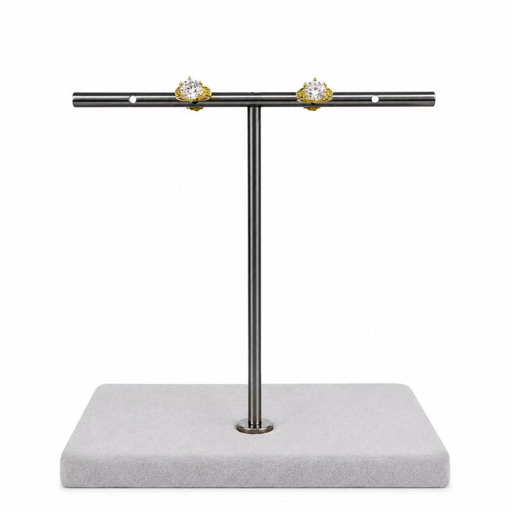 925 Sterling Silver 14K Gold-Plated Circle Crystal Stud Earrings Yui mart