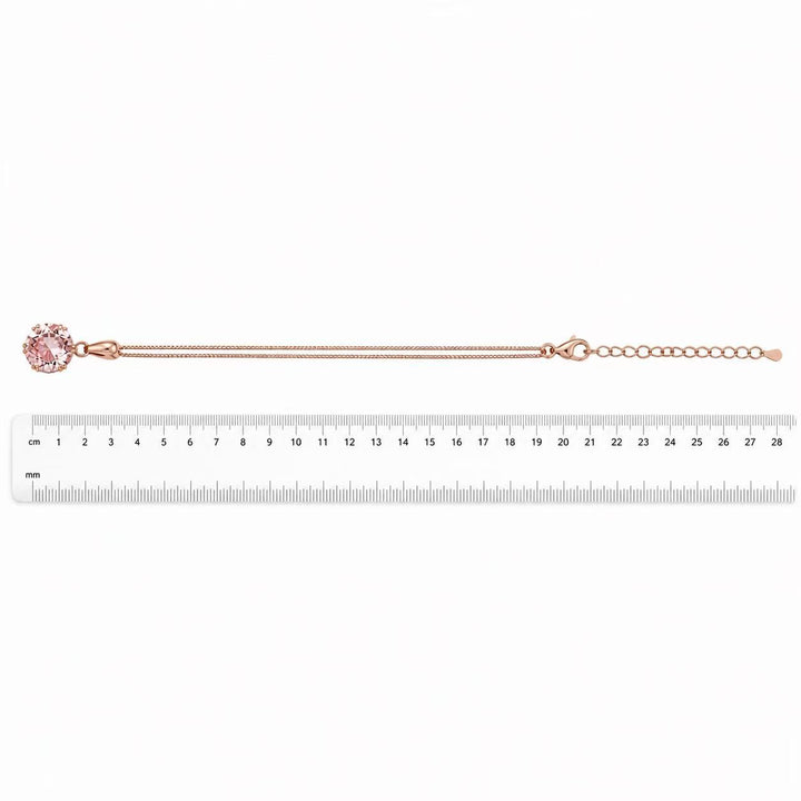 925 Sterling Silver Rose Gold Classic Solitaire Crystal Necklace Yui mart