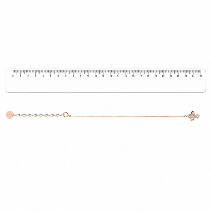 925 Sterling Silver Rose Gold Butterfly Crystal Pendant Necklace Yui mart
