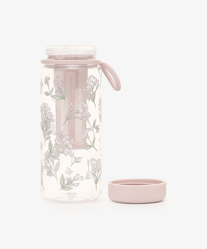 Afternoon Tea Transparent Bottle with Floral Pattern and Tea Infuser 550ml Yui mart