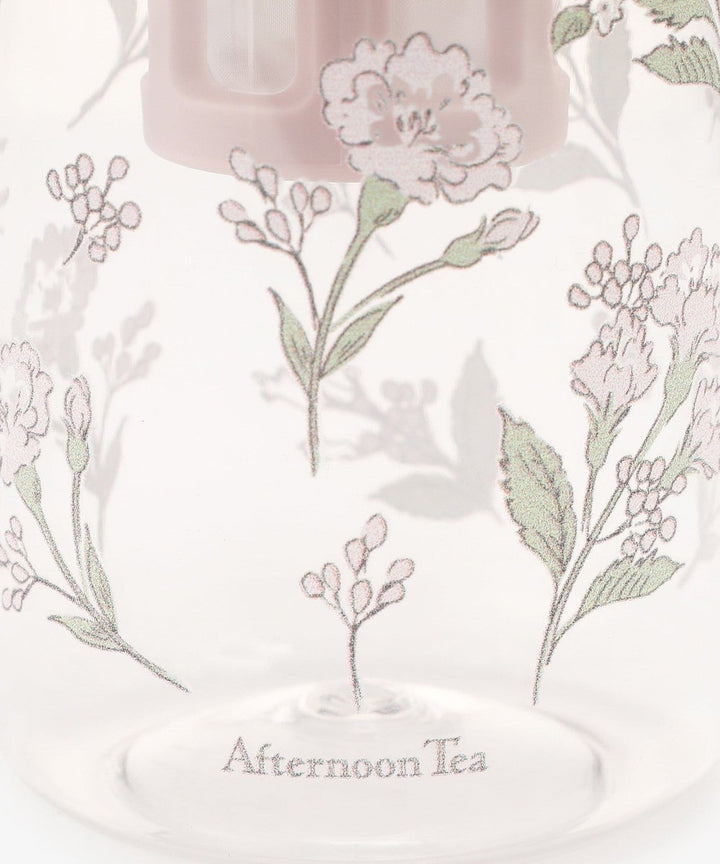 Afternoon Tea Transparent Bottle with Floral Pattern and Tea Infuser 550ml Yui mart