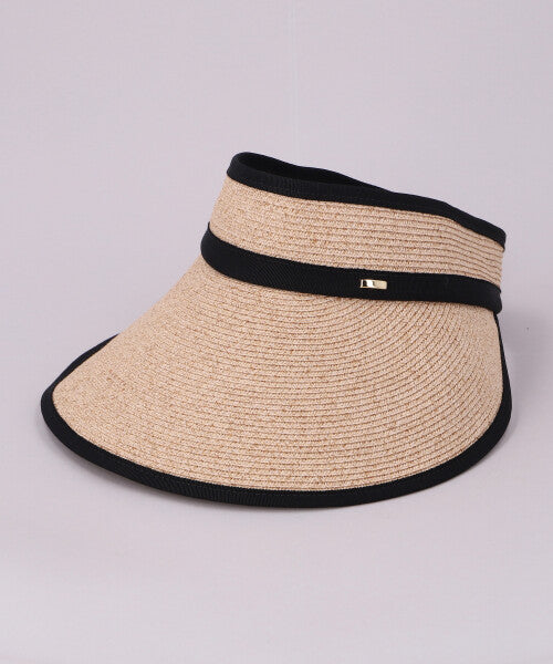CA4LA ROLLINGS9 beige black washable UV cut foldable sun visor front view