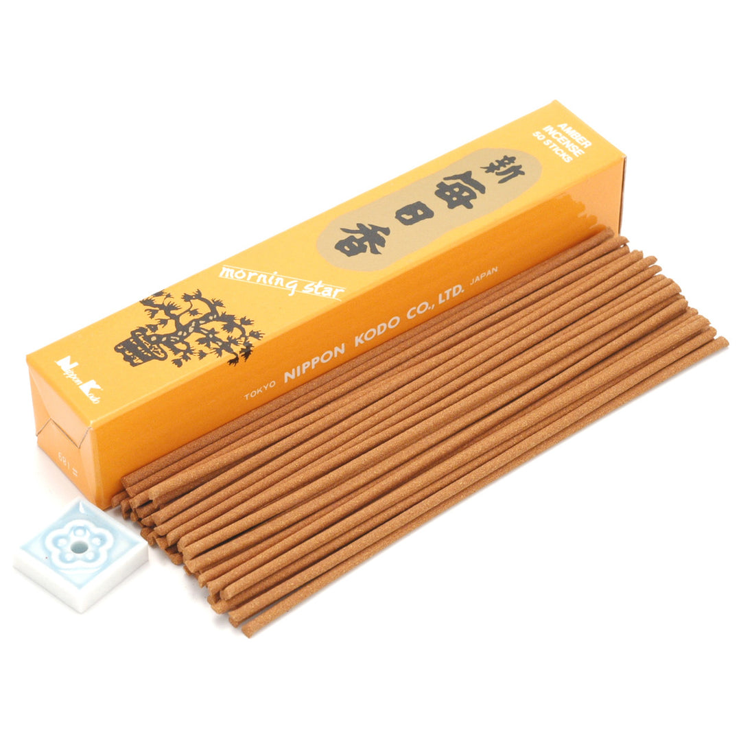 Nippon Kodo Morning Star Amber Incense (50 sticks & holder)