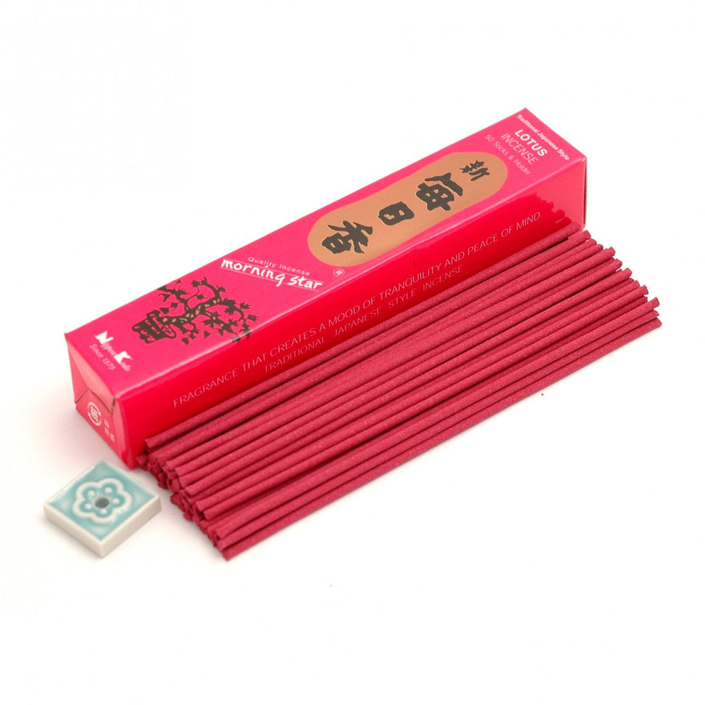 Morning Star Lotus incense sticks and ceramic holder by Nippon Kodo