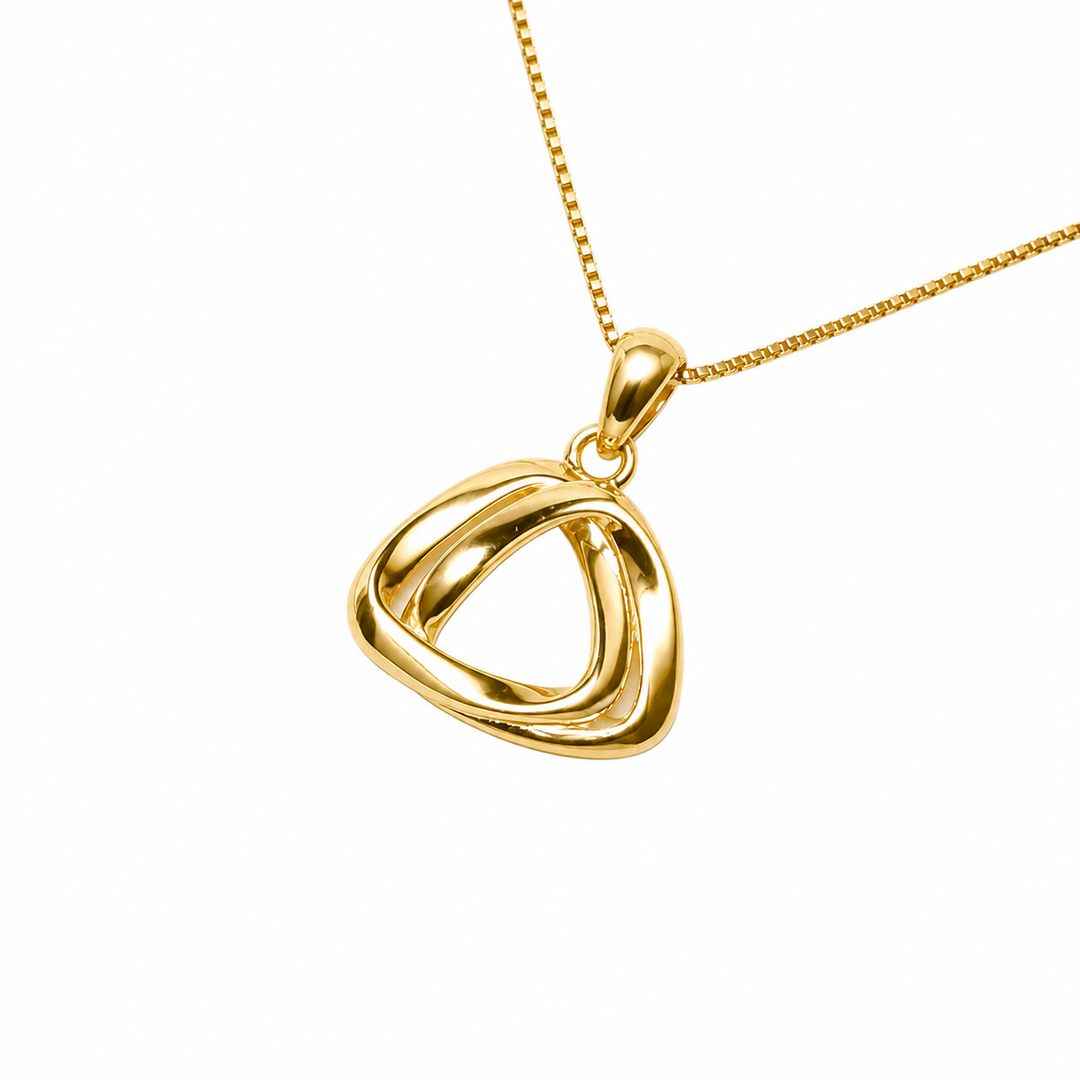 Open Triangle Gold-Plated Pendant Necklace Yui mart