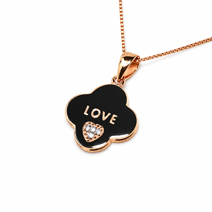 LOVE Flower Gold-Plated Pendant Necklace Yui mart